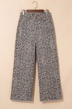 Leopard Print Wide Leg Jeans