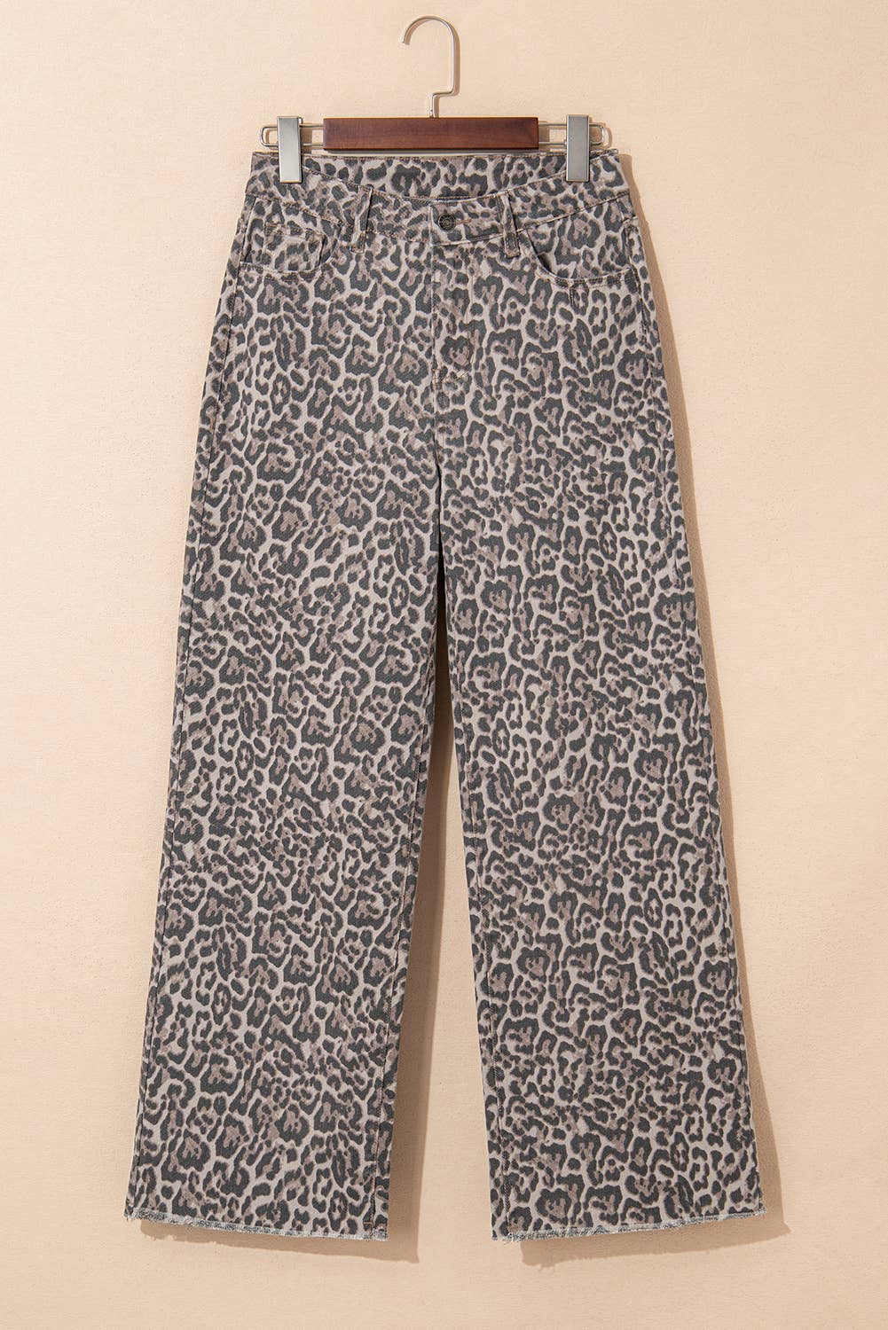 Leopard Print Wide Leg Jeans
