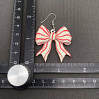 Christmas Jewelry Wooden Bow Dangle Earrings