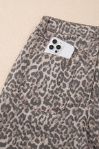 Leopard Print Wide Leg Jeans