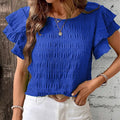 Royal Blue Ruffled Top