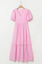 Barbie Pink Puff Sleeve Maxi Dress