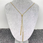 Minimalist 18K Golden Stainless Steel Lariat Necklace - FGS