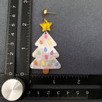 Ice Cream Style Christmas Tree Dangle Earrings