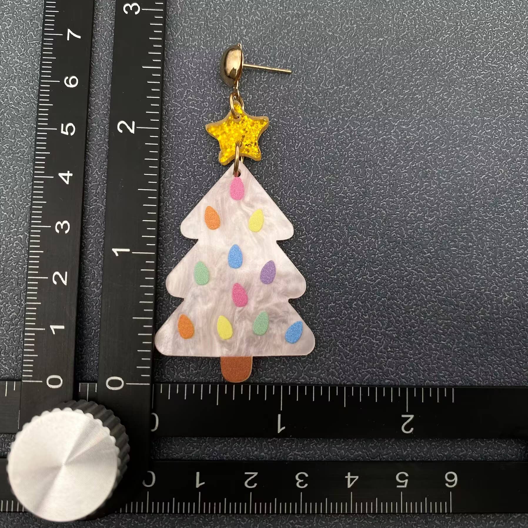 Ice Cream Style Christmas Tree Dangle Earrings