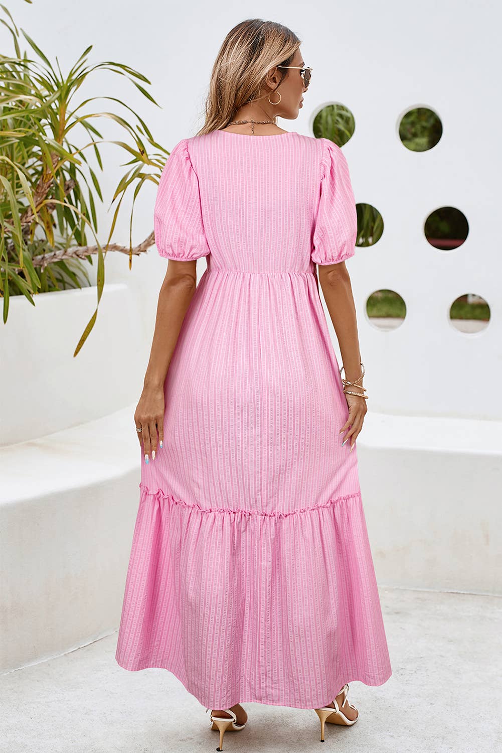 Barbie Pink Puff Sleeve Maxi Dress