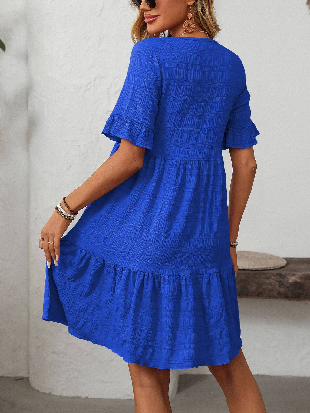 Blue Skies Ruffle Dress