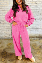 Collared Knit Lounge Set