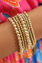 Gold Beaded Bracelet Set