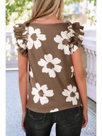 Floral Ruffled Textured Blouse