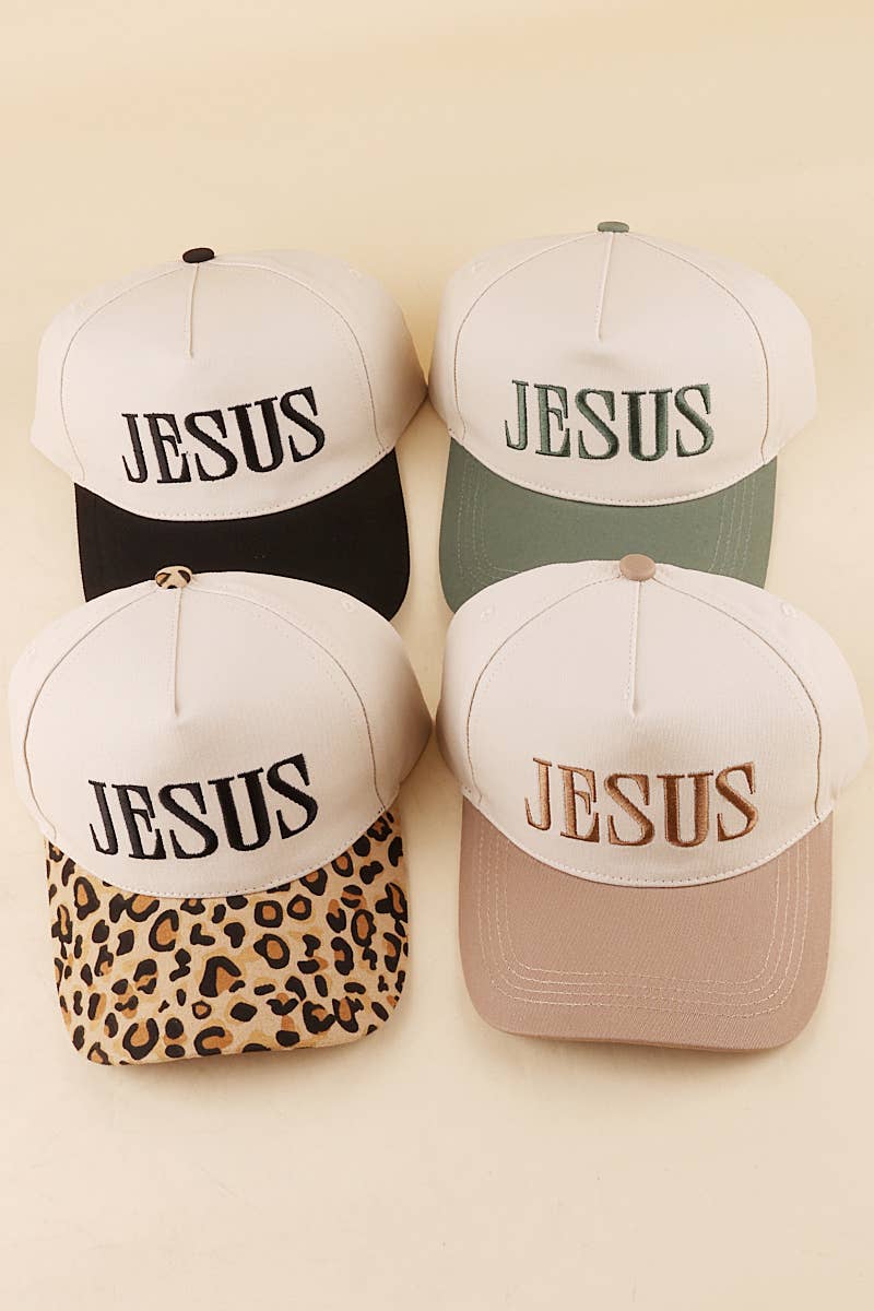 Jesus two tone canvas Ballcap