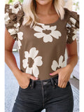 Floral Ruffled Textured Blouse