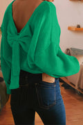 Bow Detail Backless Sweater