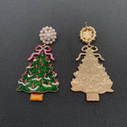 Enamel Christmas Tree DangleEarrings