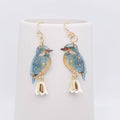 Resin Bird Charm Dangle Earrings