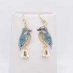Resin Bird Charm Dangle Earrings