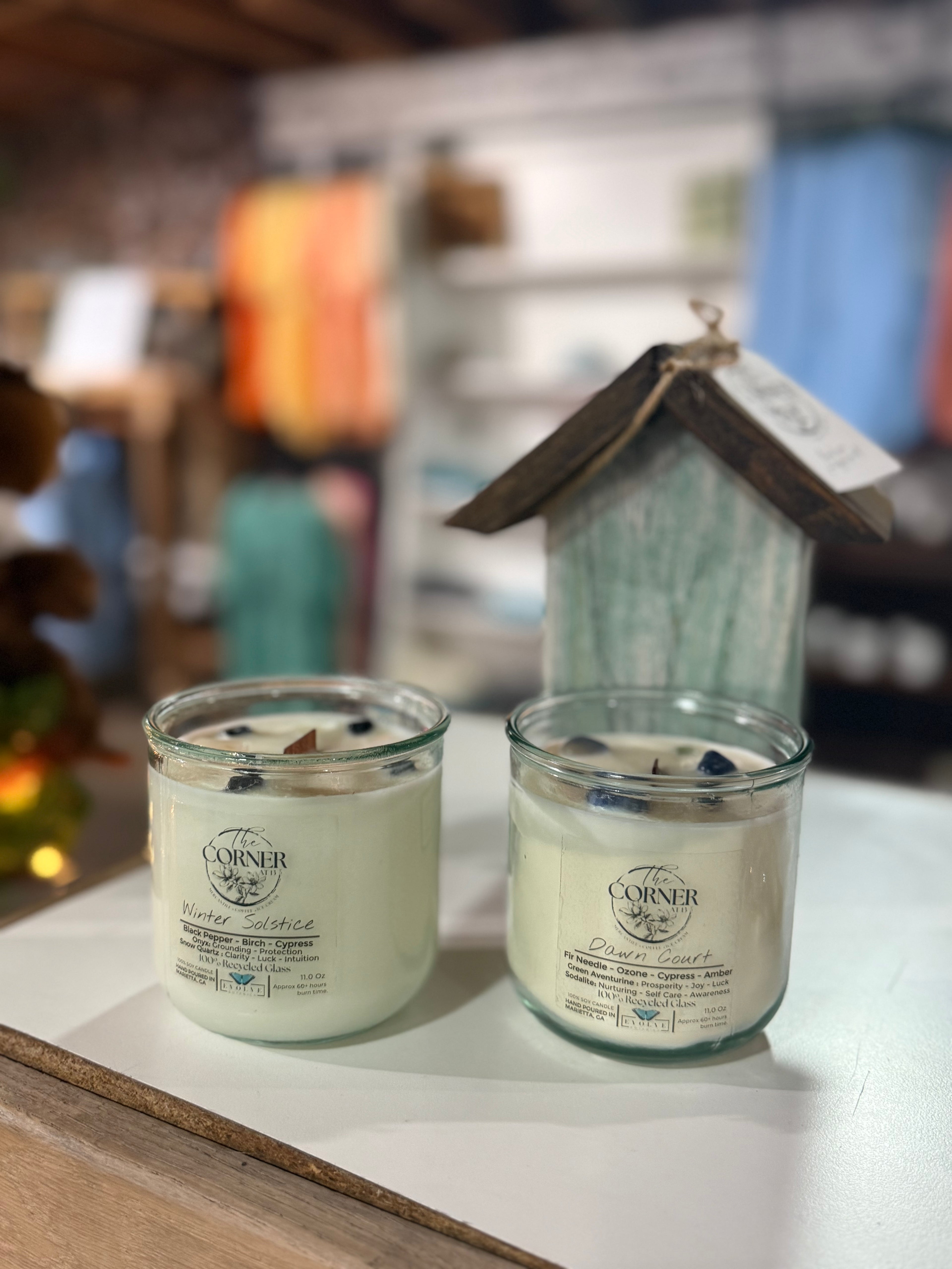 Winter Solstice Rocks Candle