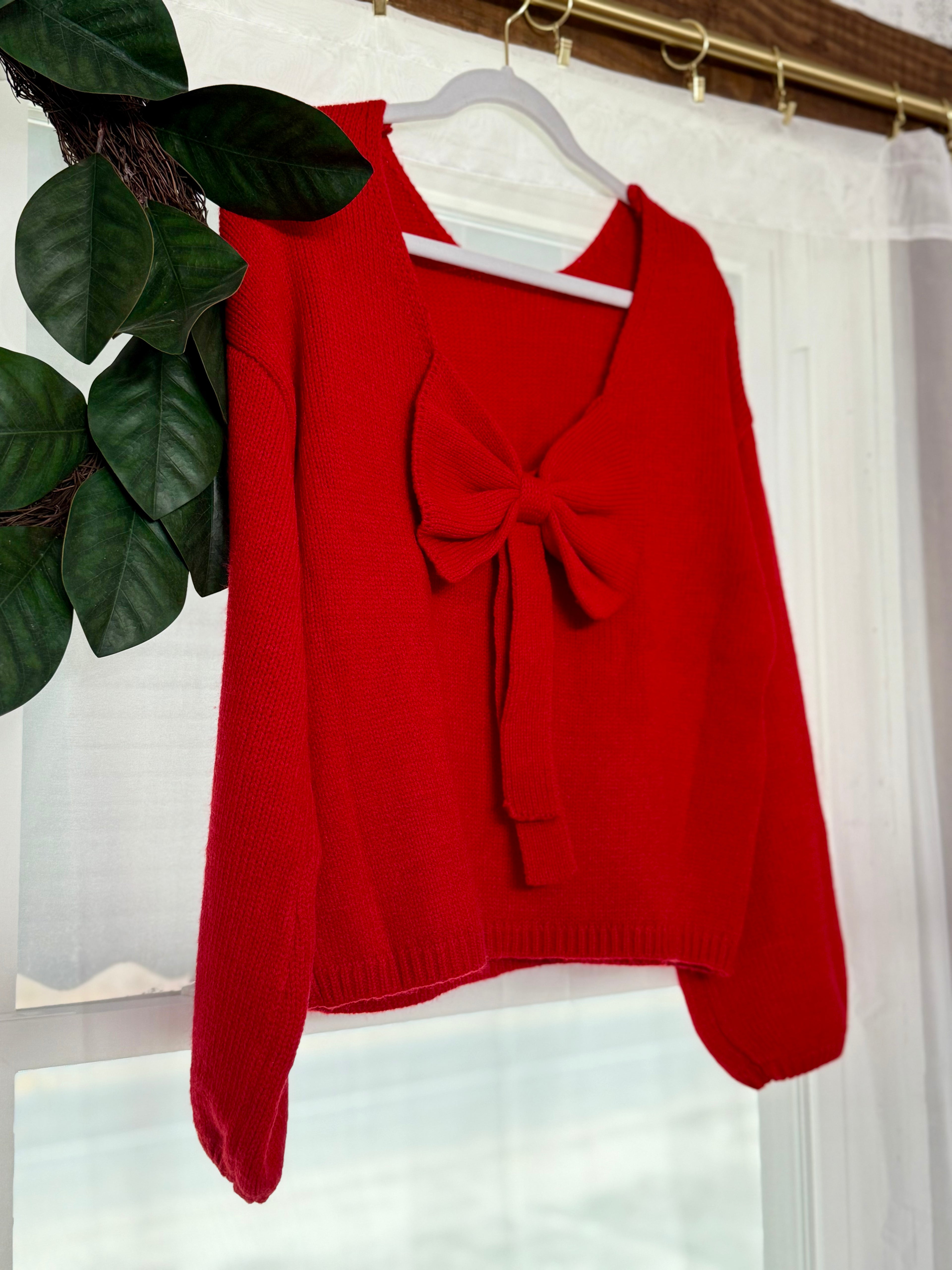 Bow Detail Backless Sweater