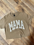 Brown Floral Mama Mother's Day short Sleeve