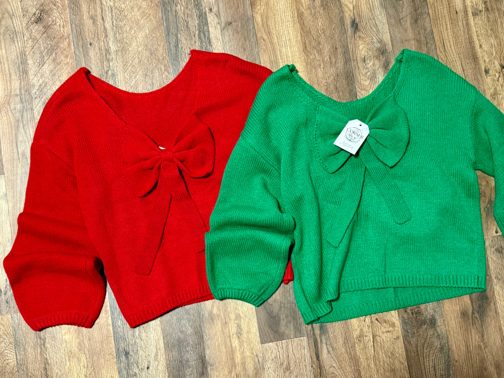 Bow Detail Backless Sweater