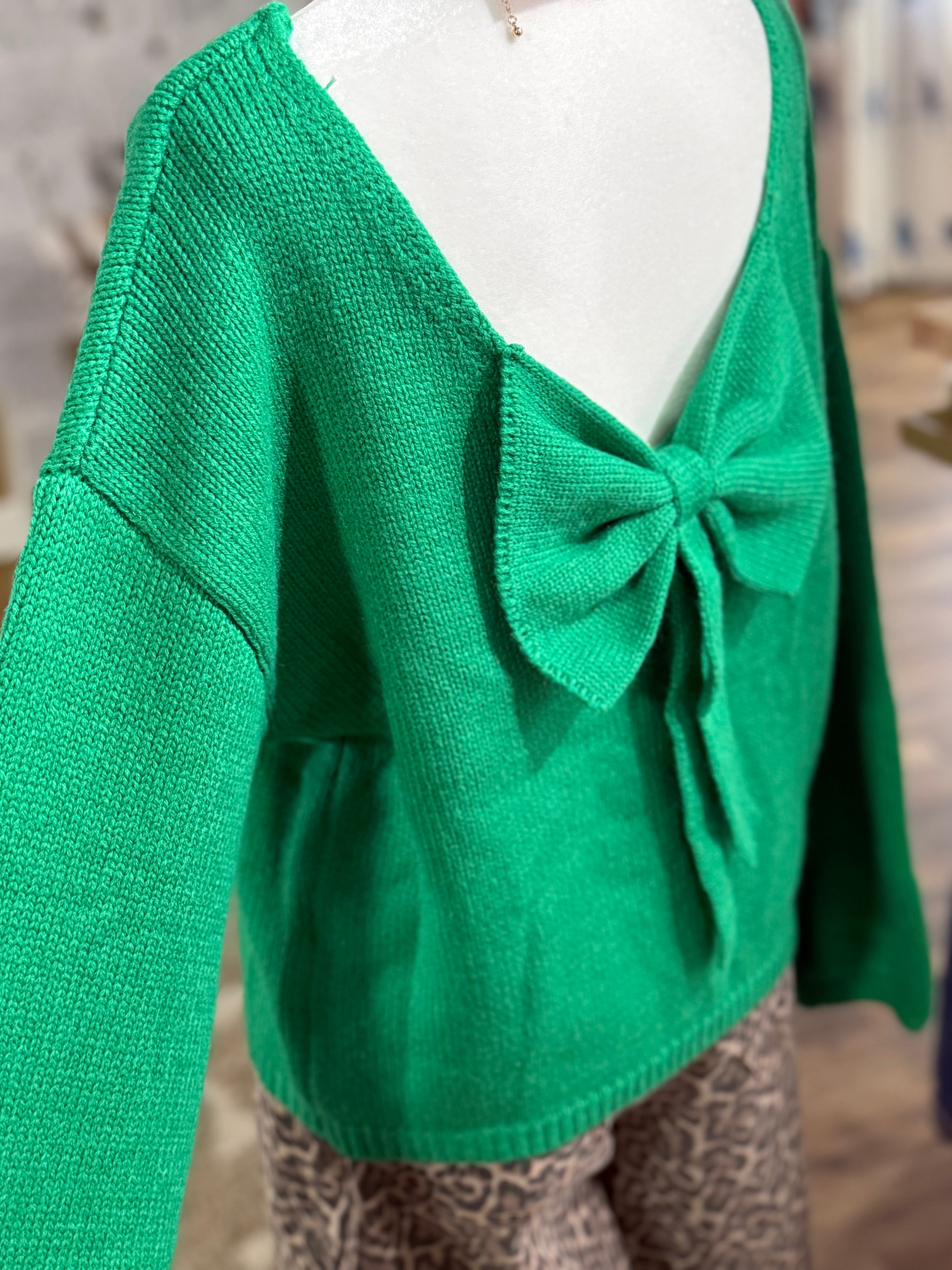 Bow Detail Backless Sweater