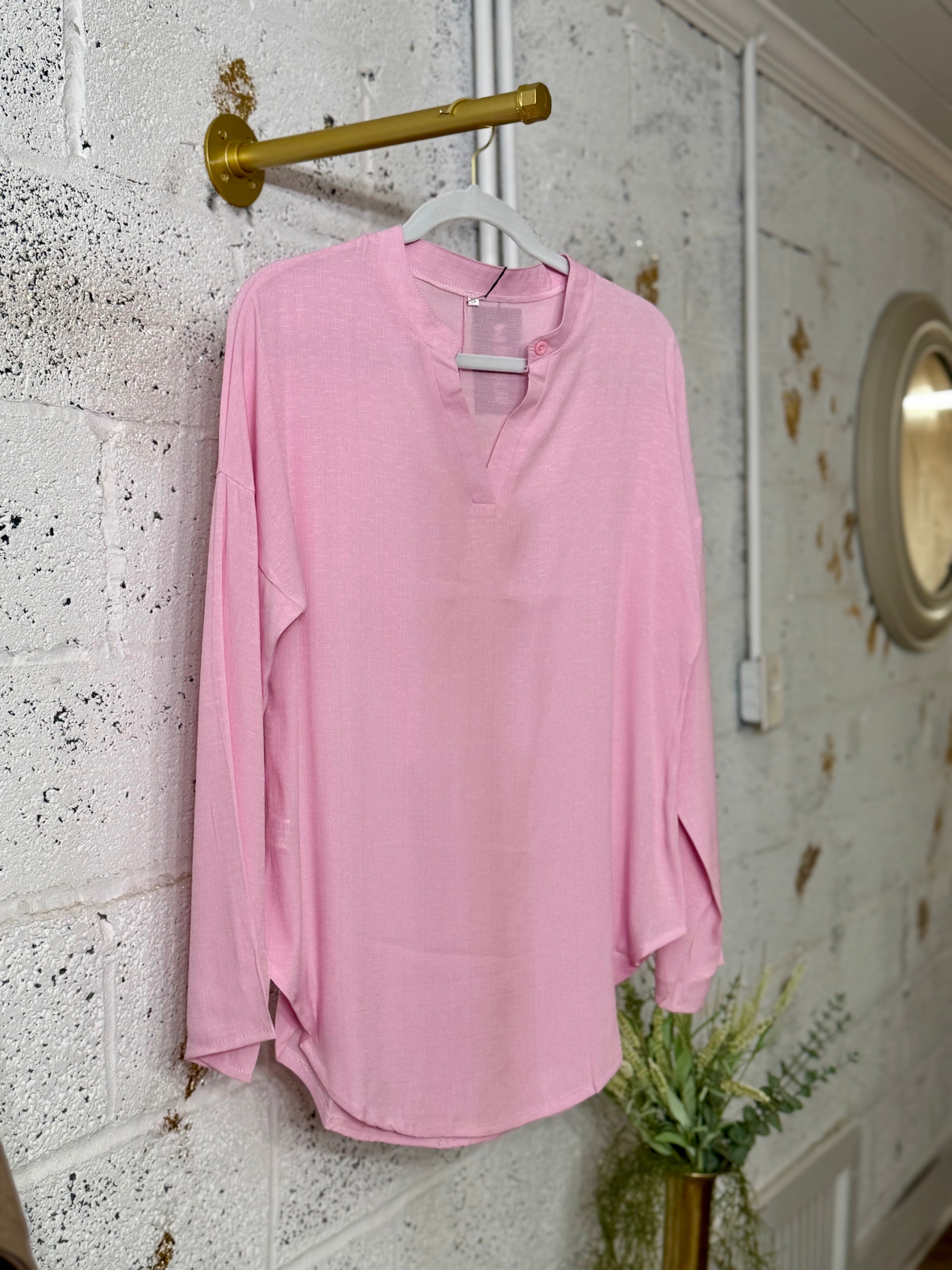 V-Neck Linen Shirt