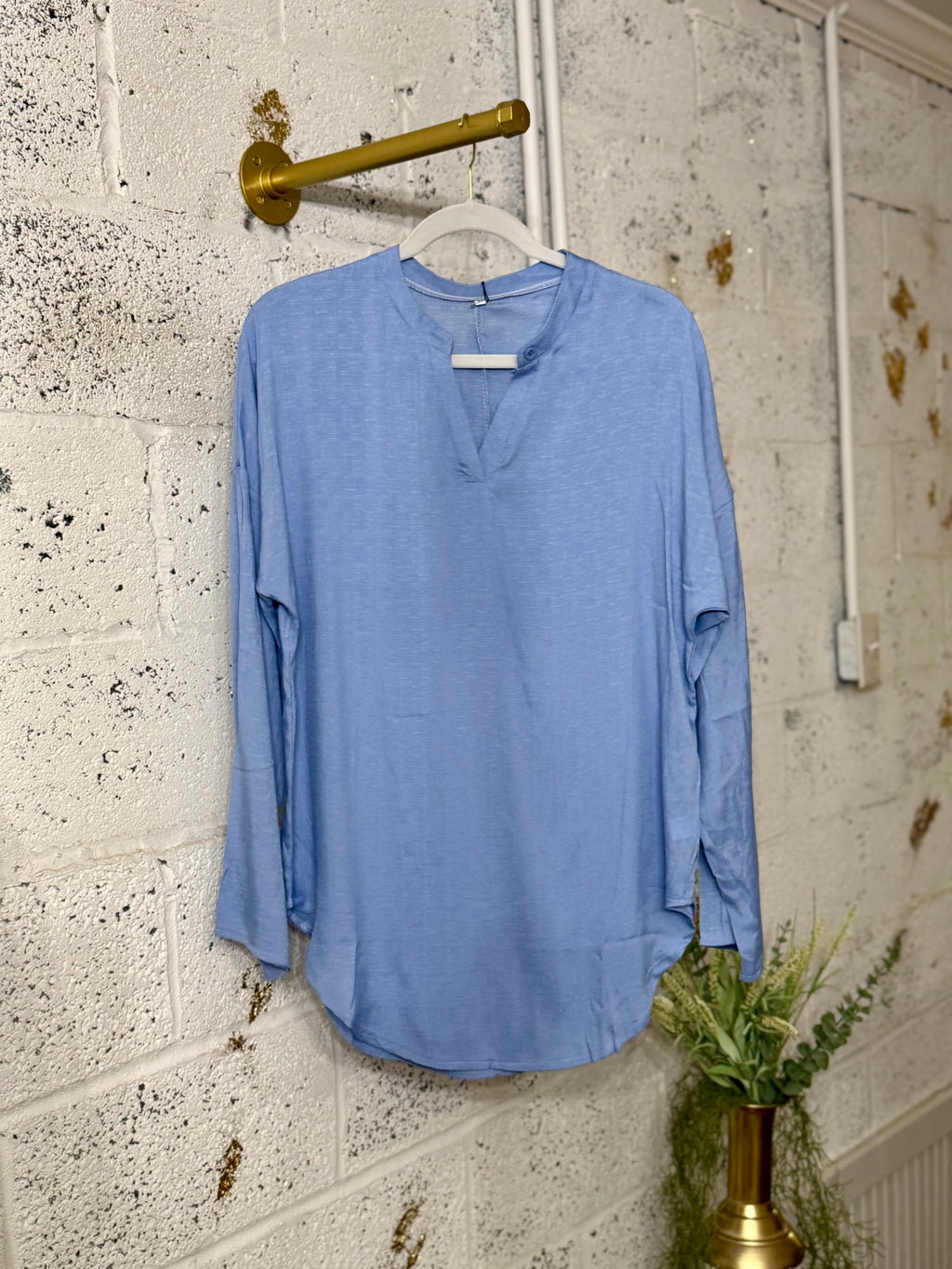 V-Neck Linen Shirt