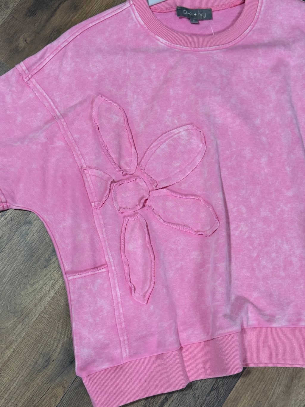 Fleur Mineral Washed Top - Pink