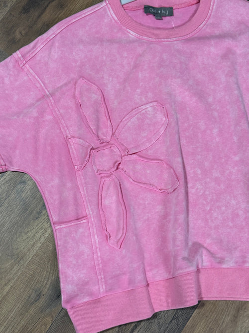 Fleur Mineral Washed Top - Pink