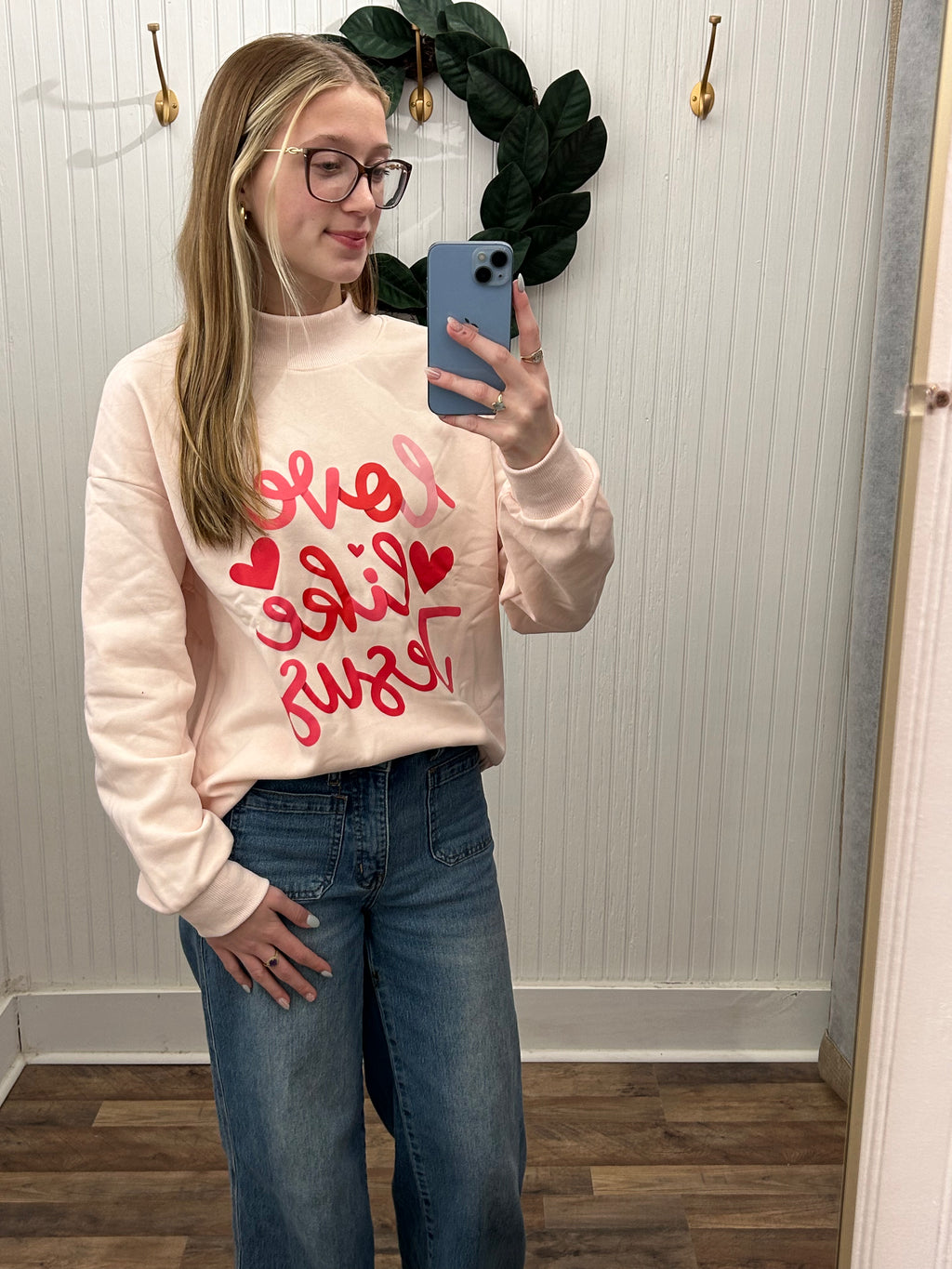 'Love like Jesus' Mock Neck Sweatshirt