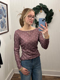 Plum Cute Polka Dot Top