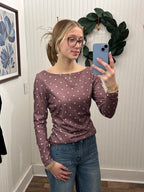 Plum Cute Polka Dot Top