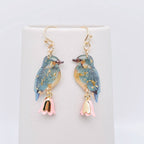 Resin Bird Charm Dangle Earrings