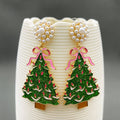 Enamel Christmas Tree DangleEarrings