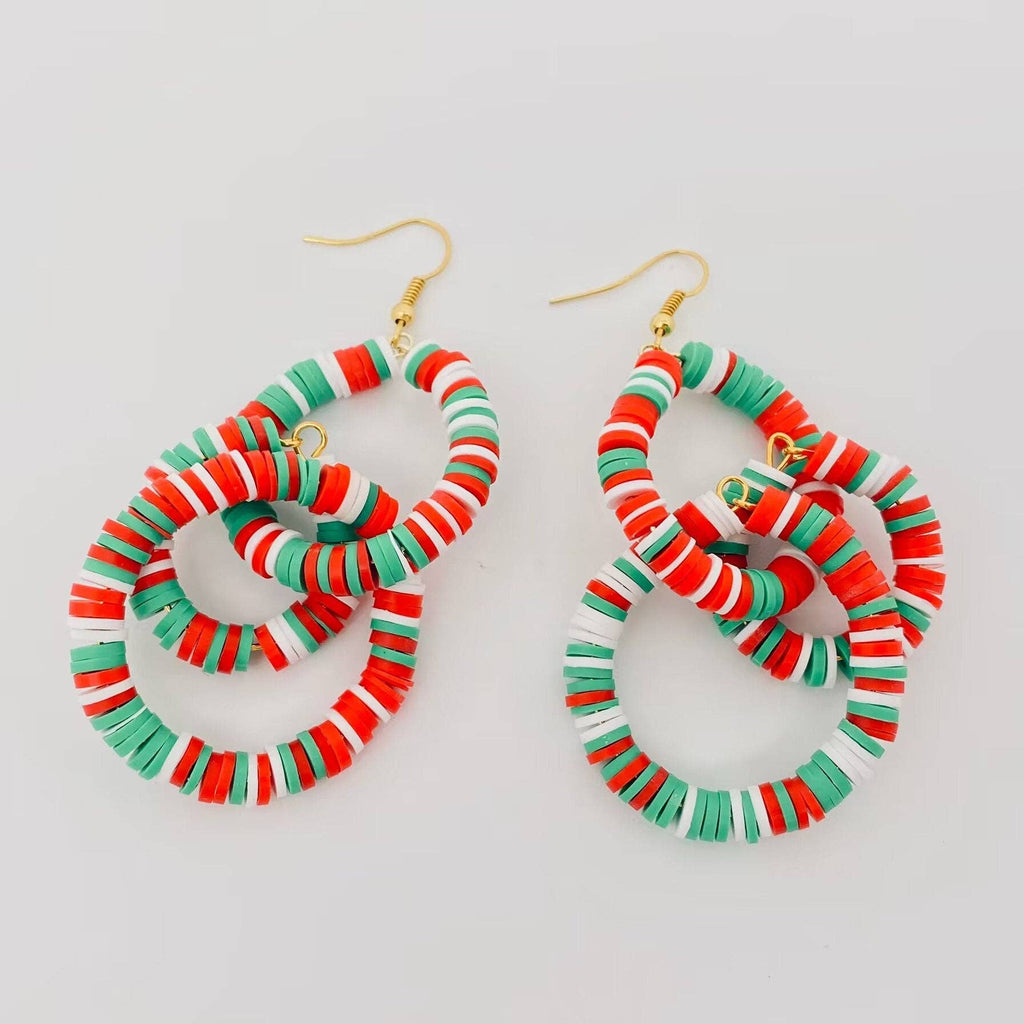 Christmas Jewelry Polymer Clay Pendant Earrings