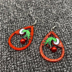 Christmas Acrylic Grinch Bell Dangle Earrings