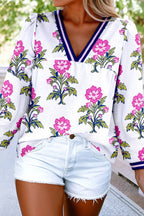 LDC V-neck Floral Print Blouse