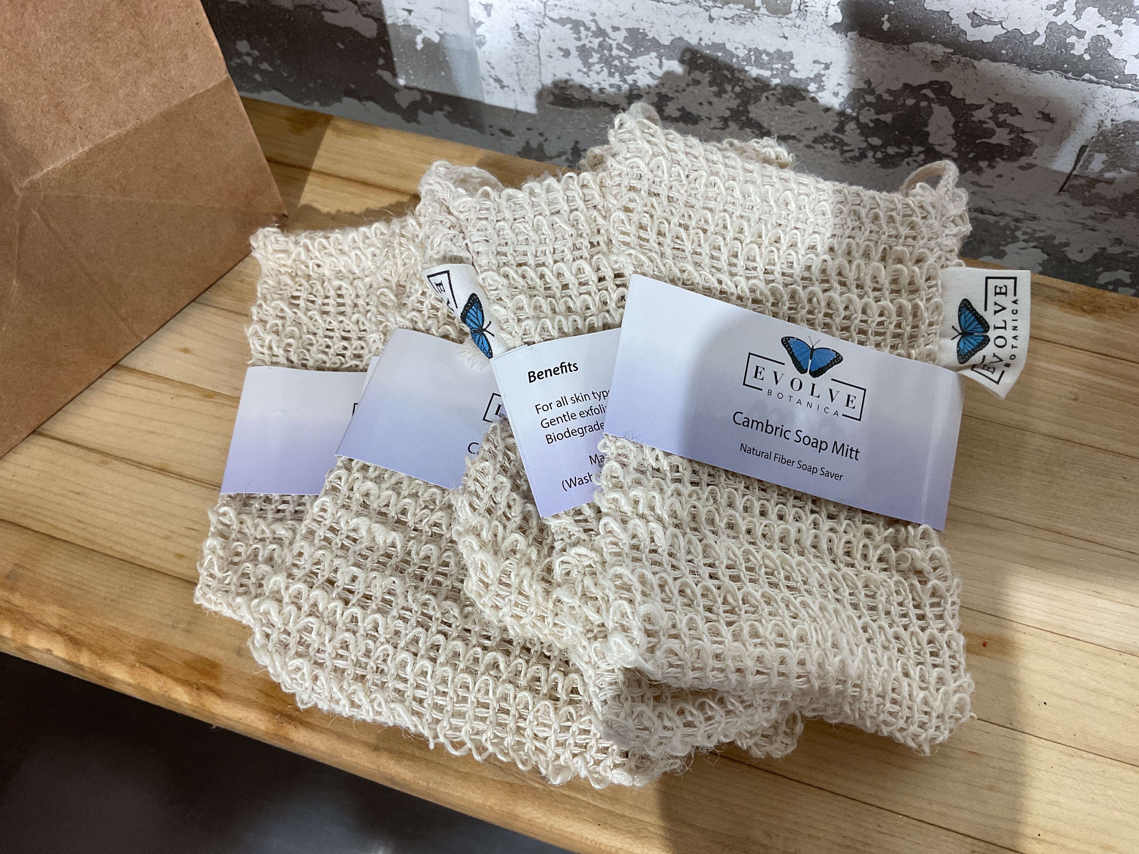Cambric Exfoliating Soap Saver Mitts